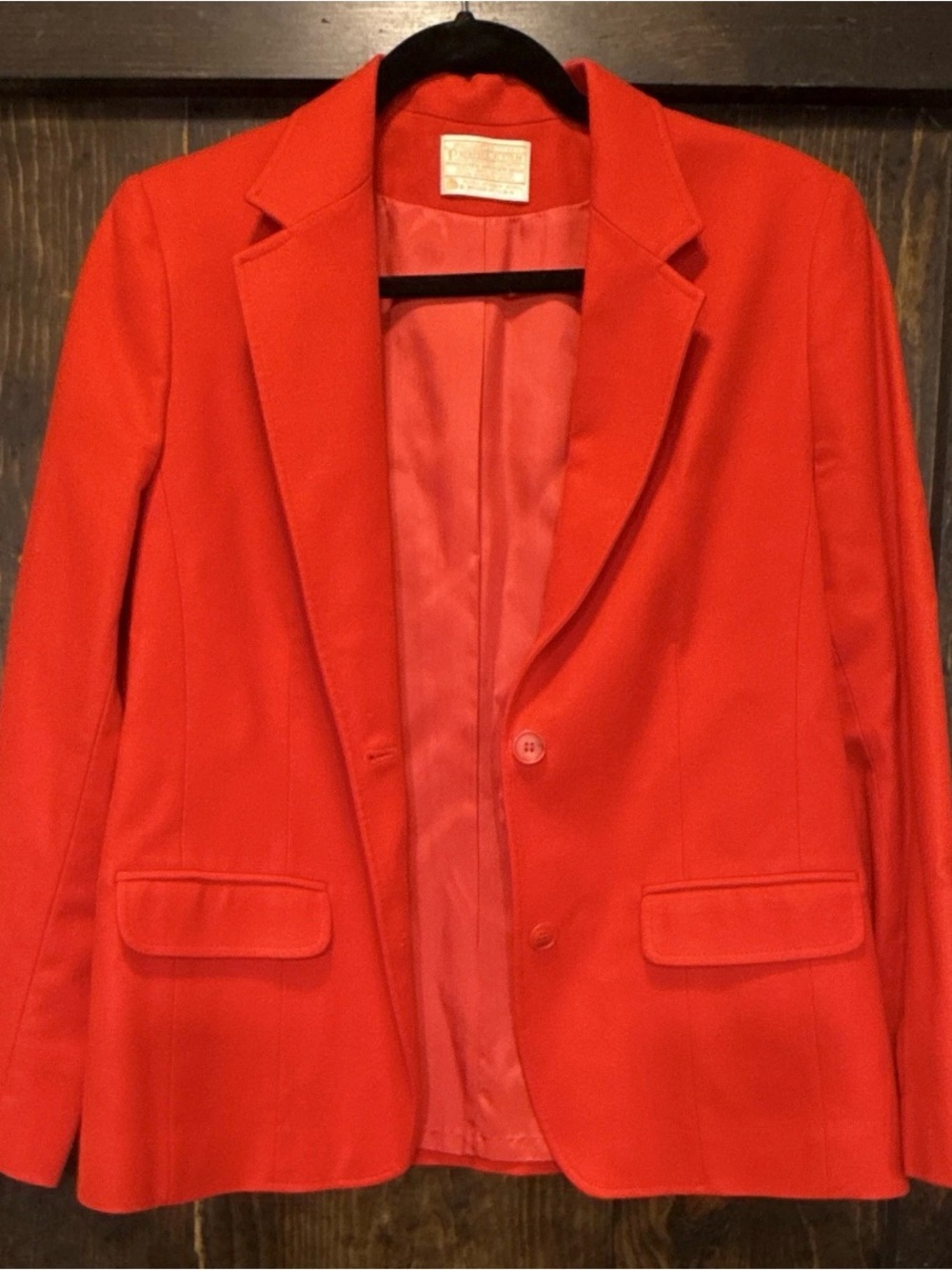Pendleton Bright Red Wool Tailored Blazer Jacket